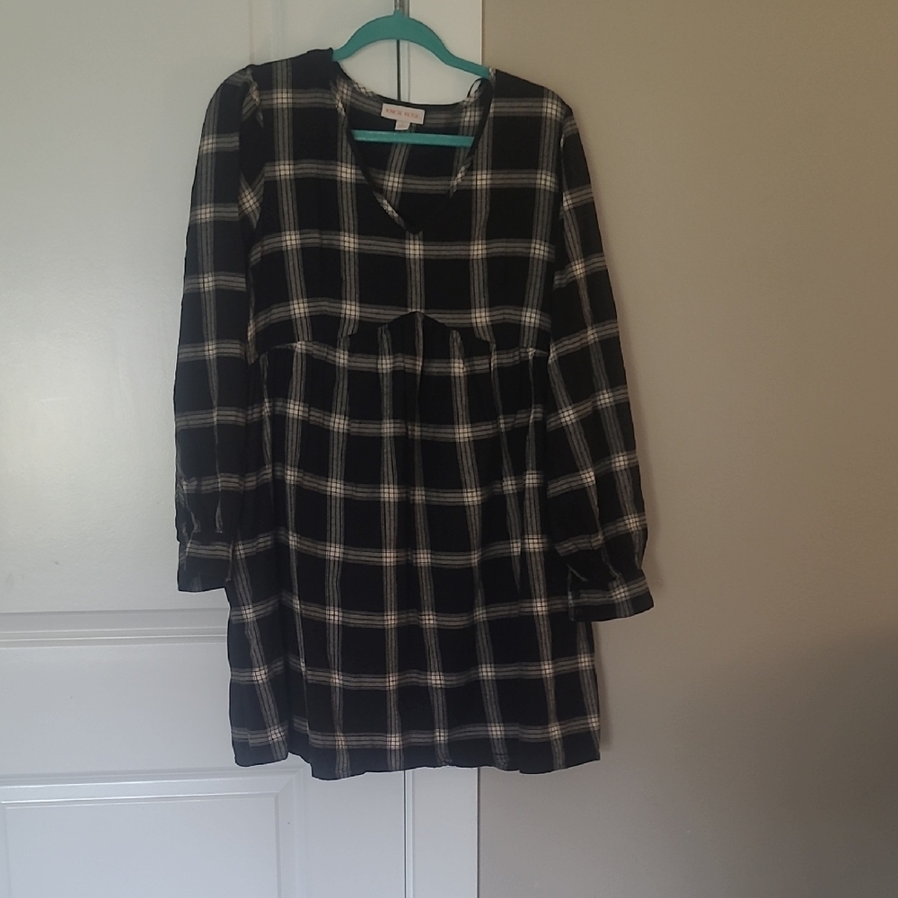 Black and White Plaid Dress